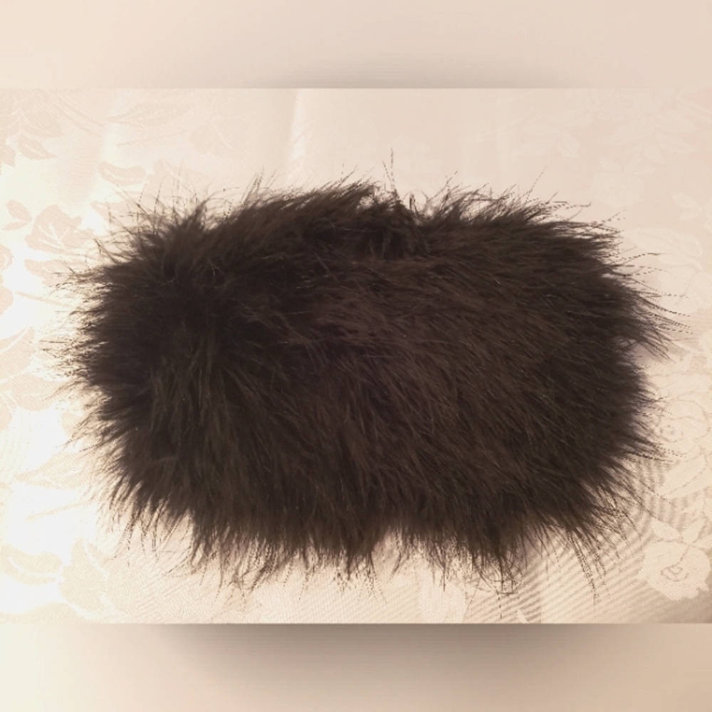 COPY - Vintage Womens Cosmetic Case w Snap Closure Genuine Rabbits Fur Black Pr…